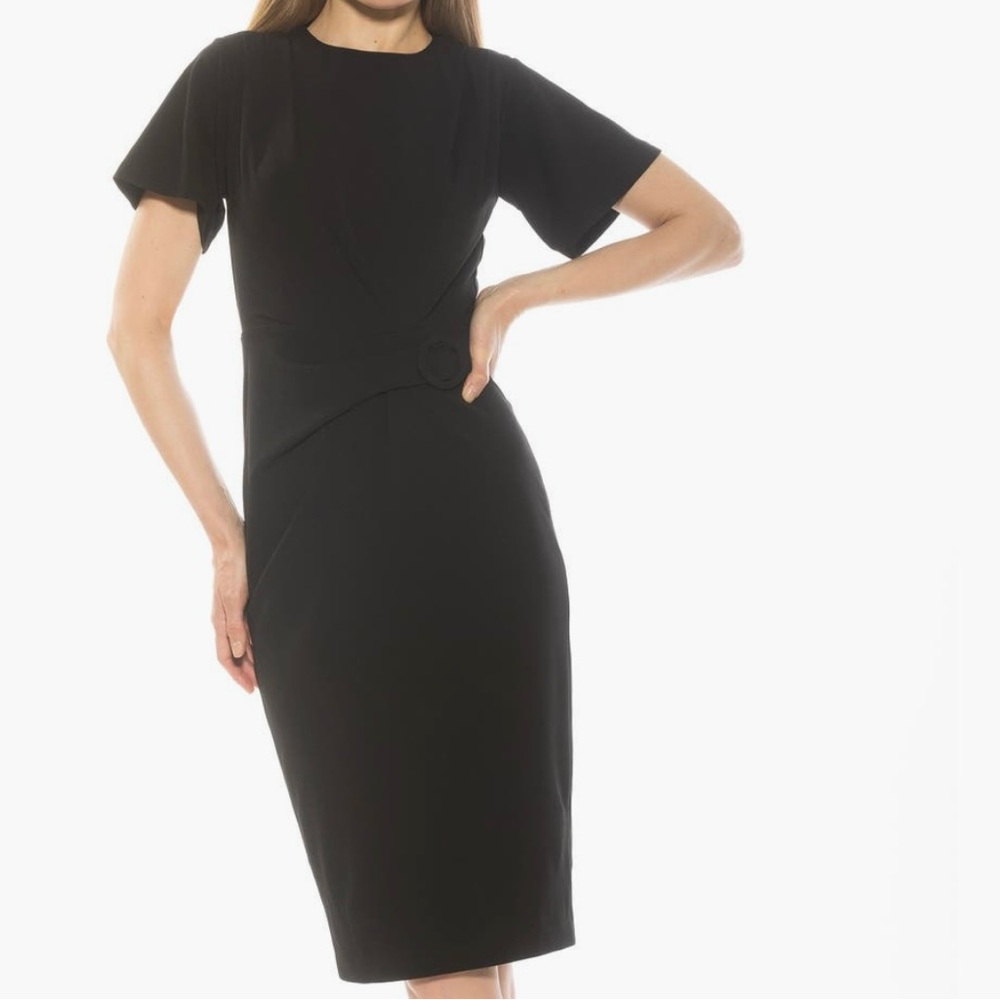 NEW Alexia Admor Draped Sheath Dress Black XL NWT New With Tags $189